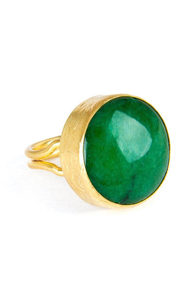 Jade Gemstone Gold Ring