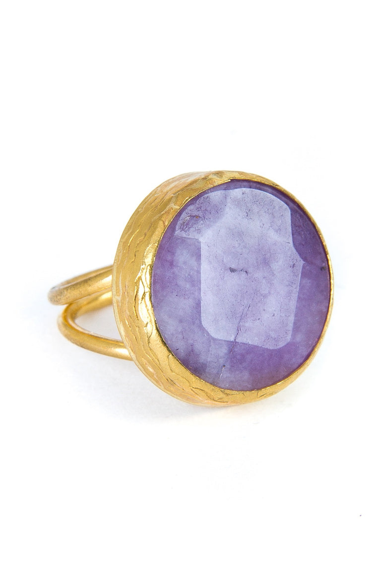 Lilac Amethyst Gemstone Gold Ring