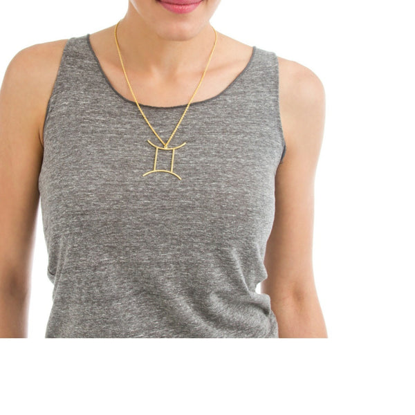 Aquarius Zodiac Gold Necklace - Lulugem.com