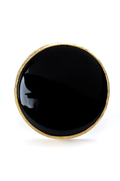 Black Onyx Gemstone Gold Ring - Lulugem.com