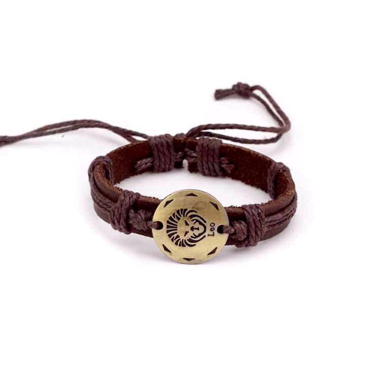 Leo Leather Cuff Brown Bracelet