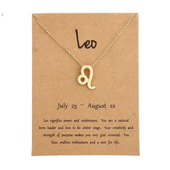 Leo Zodiac Sign Necklace Gold
