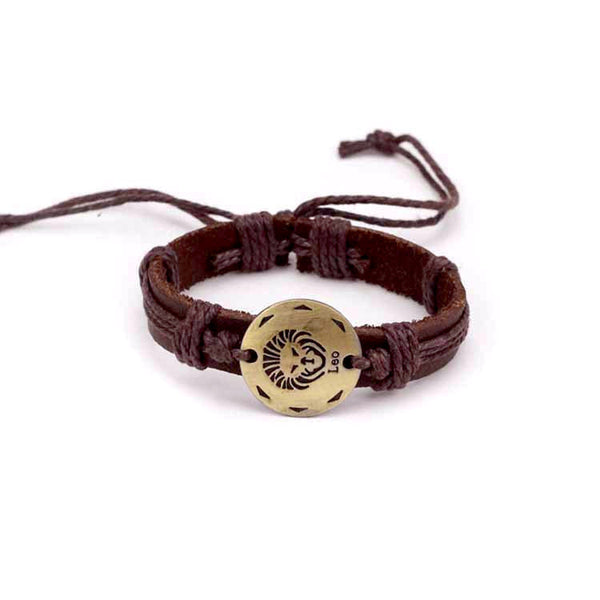 Leo Leather Cuff Brown Bracelet