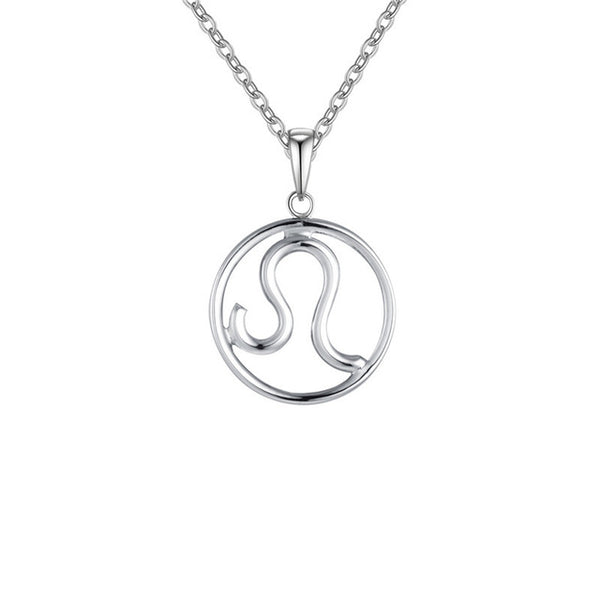 Leo Zodiac Sign Necklace Silver