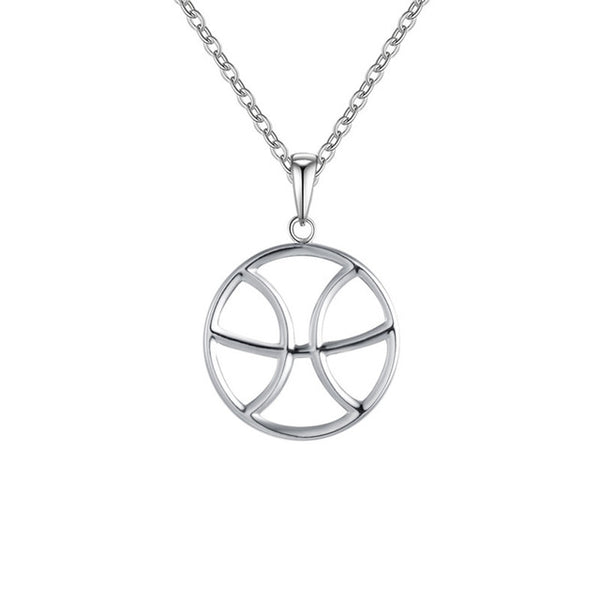 Pisces Zodiac Sign Necklace Silver