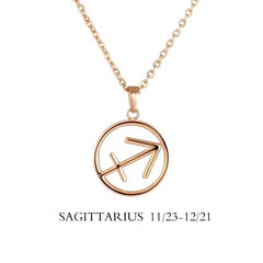 Sagittarius Zodiac Sign Necklace Gold
