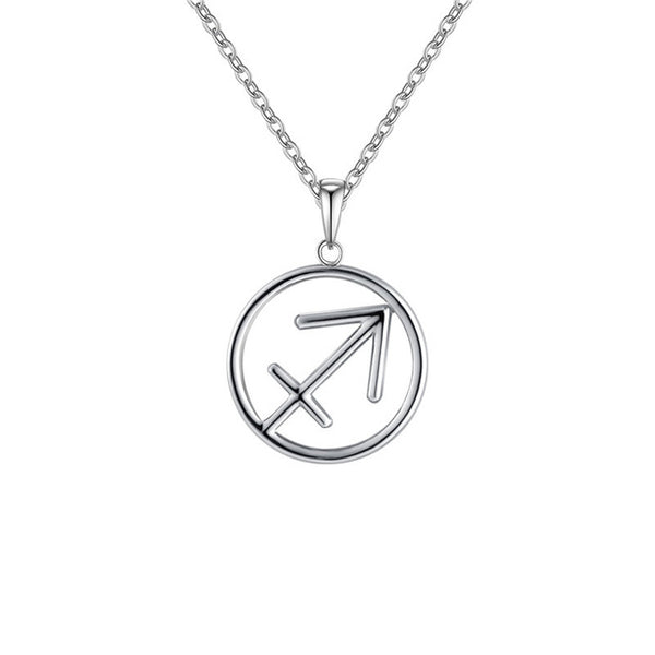 Sagittarius Zodiac Sign Necklace Silver