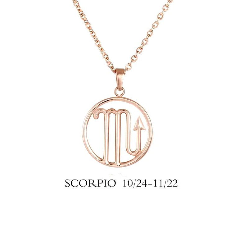 Scorpio Zodiac Sign Necklace Gold