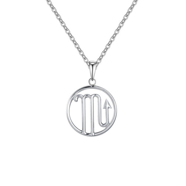 Scorpio Zodiac Sign Necklace Silver