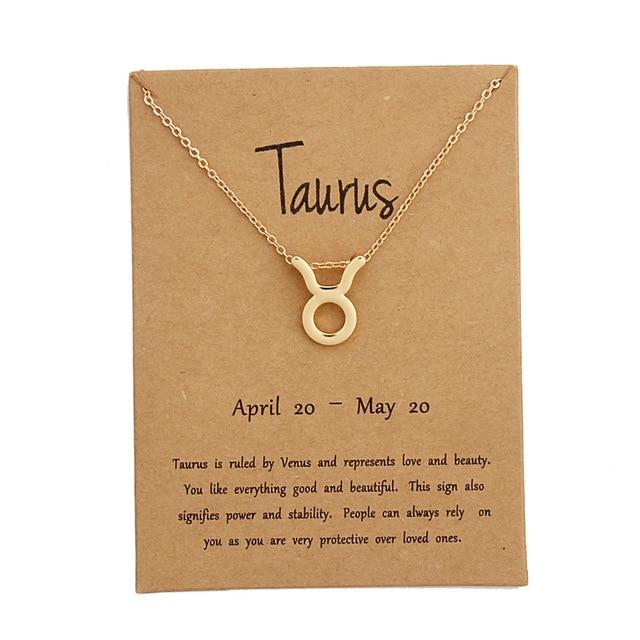 Taurus Zodiac Sign Necklace Gold
