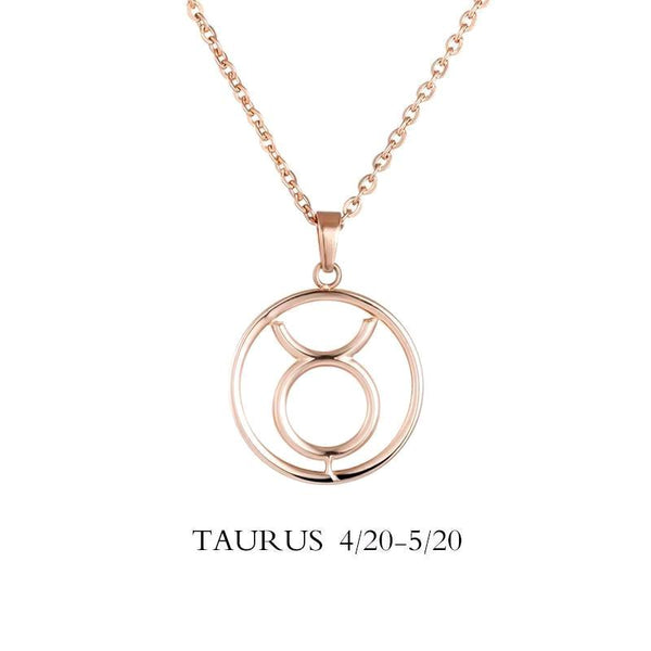 Taurus Zodiac Sign Necklace Gold