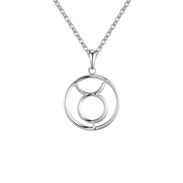 Taurus Zodiac Sign Necklace Silver