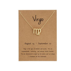 Virgo Zodiac Sign Necklace Gold