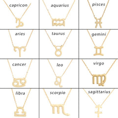 Virgo Zodiac Sign Necklace Gold