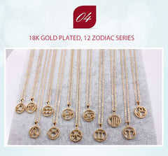 Aquarius Women's Necklace Zodiac Pendant Gold Chain