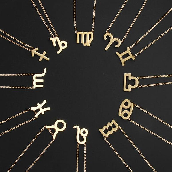 Virgo Zodiac Sign Necklace Gold